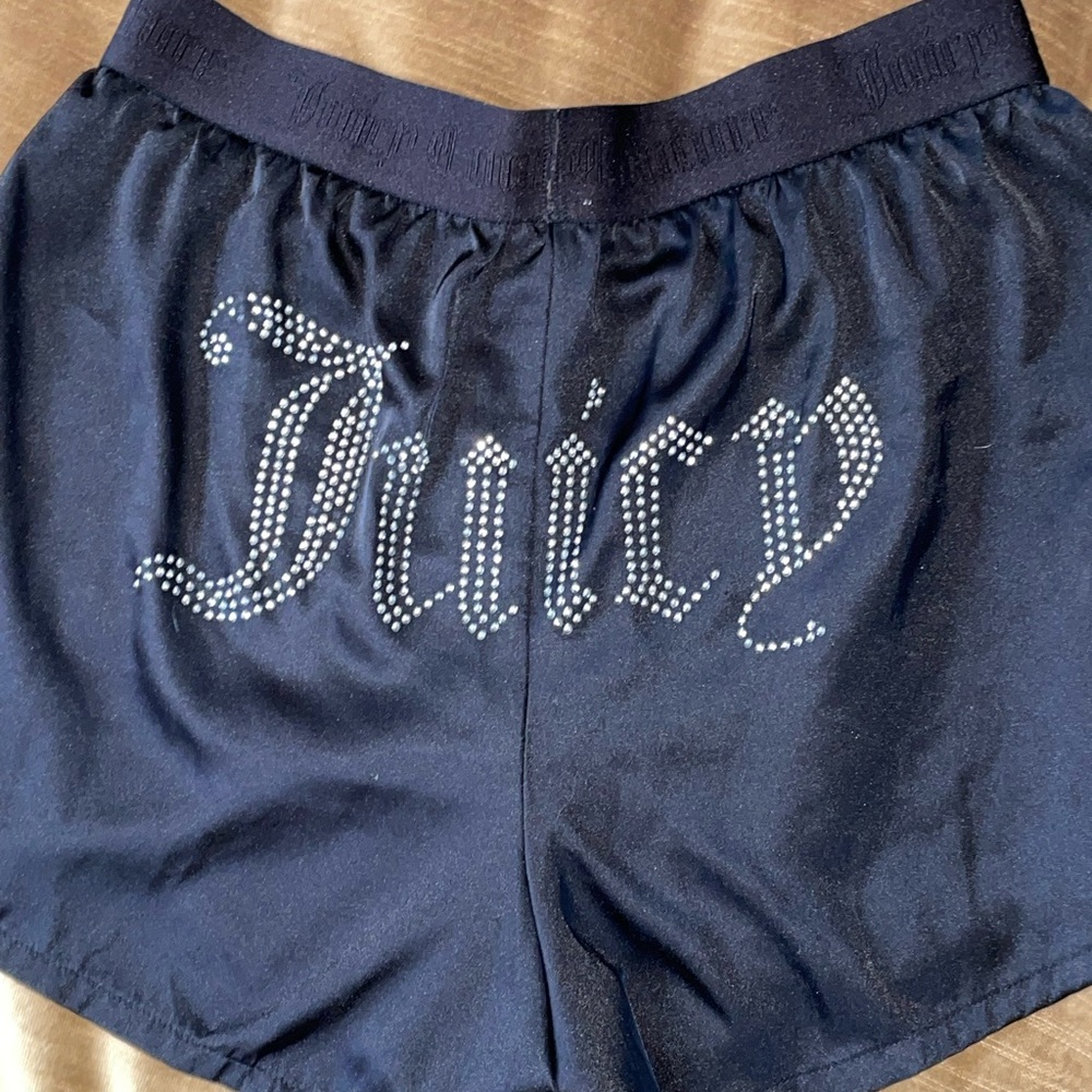 Juicy Couture Black Rhinestone Booty Silk Sleep Shorts Women’s Boxers Night Punk - Picture 5 of 5